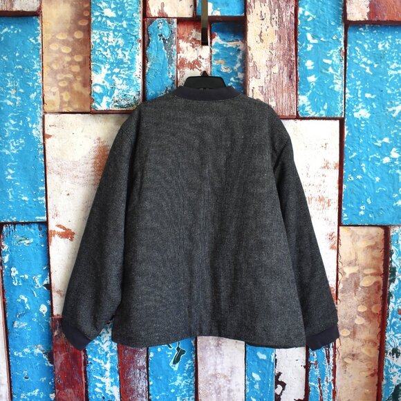 Men's Old Navy Tweed Bomber Jacket Heritage Long Sleeve XXLARGE Panther NEW - Picture 7 of 12